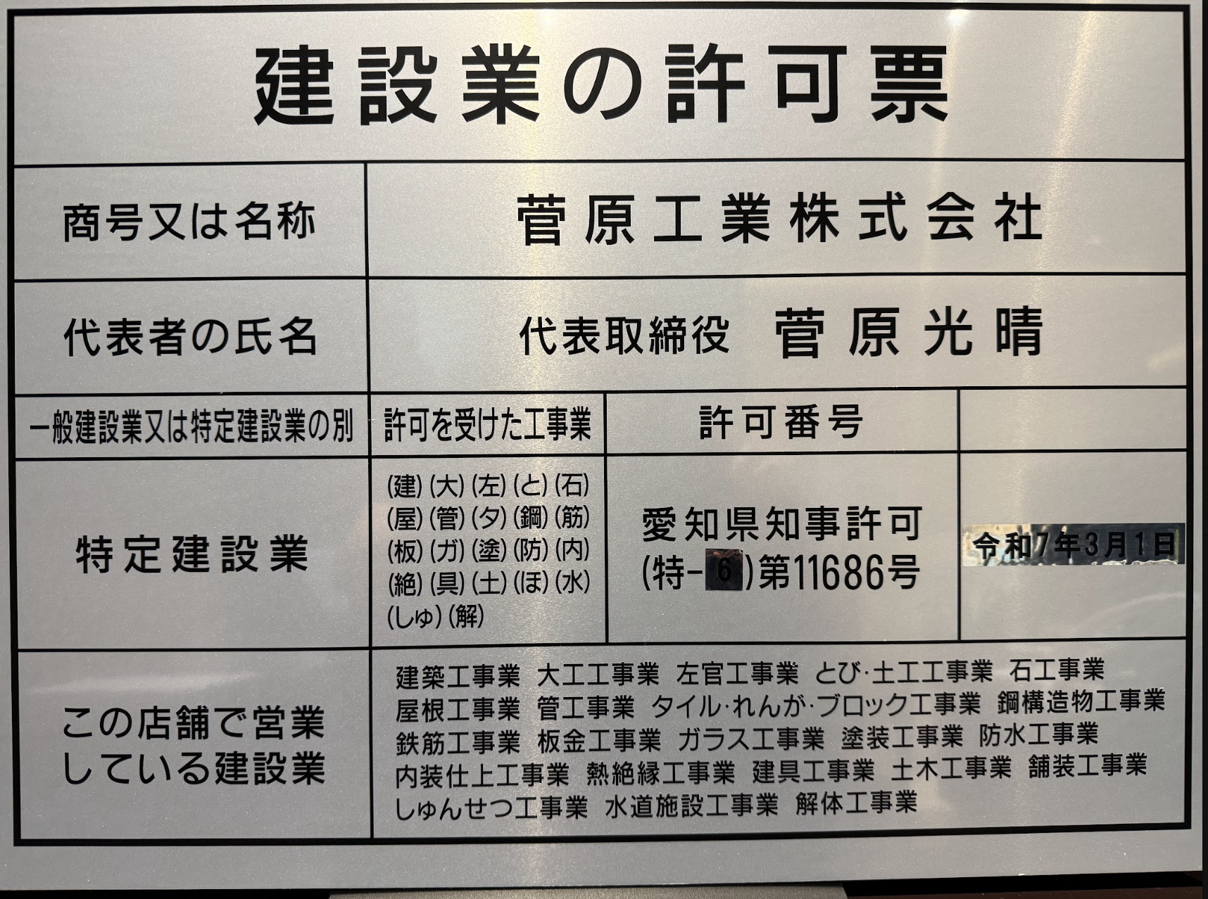 建築工事業登録当時の記録写真